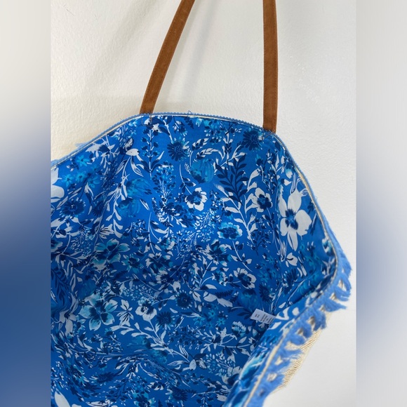 Women’s Beach Tote Bag Basketweave Tropical NEW - Picture 11 of 11